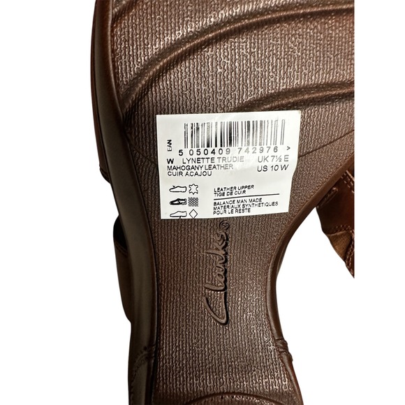 Clarks Lynette Trudie Mahogany‎ Leather Wedge - NWOT - Size 10.5 W - Picture 6 of 7